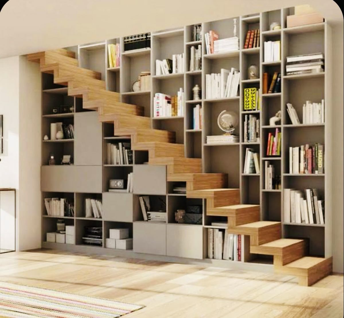 trang tri tu gam cau thang 